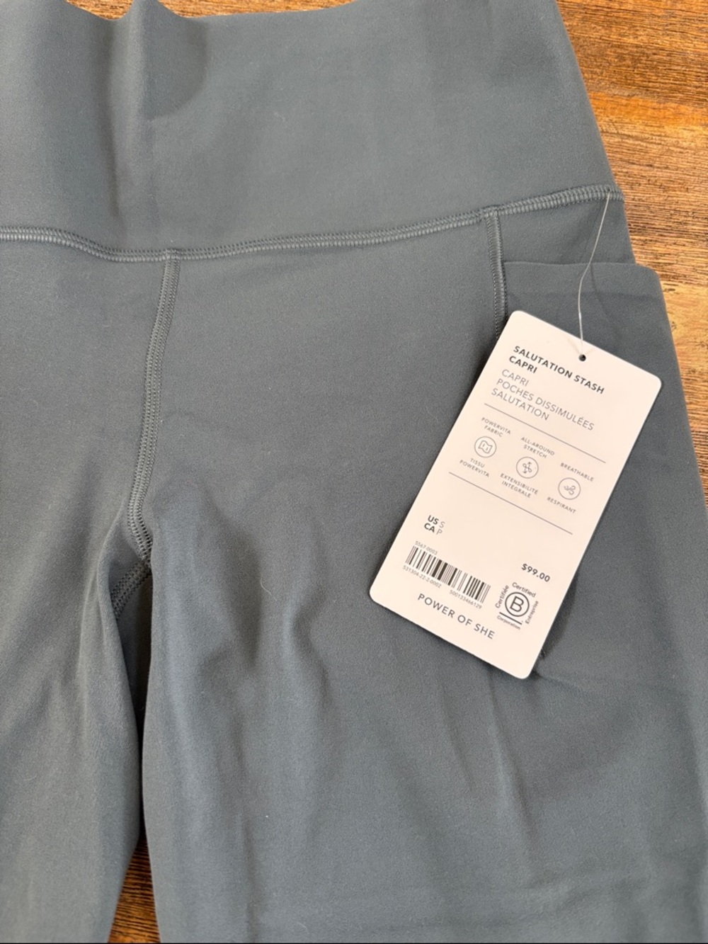 Athleta Salutation Stash Capri - Slate Gray size S